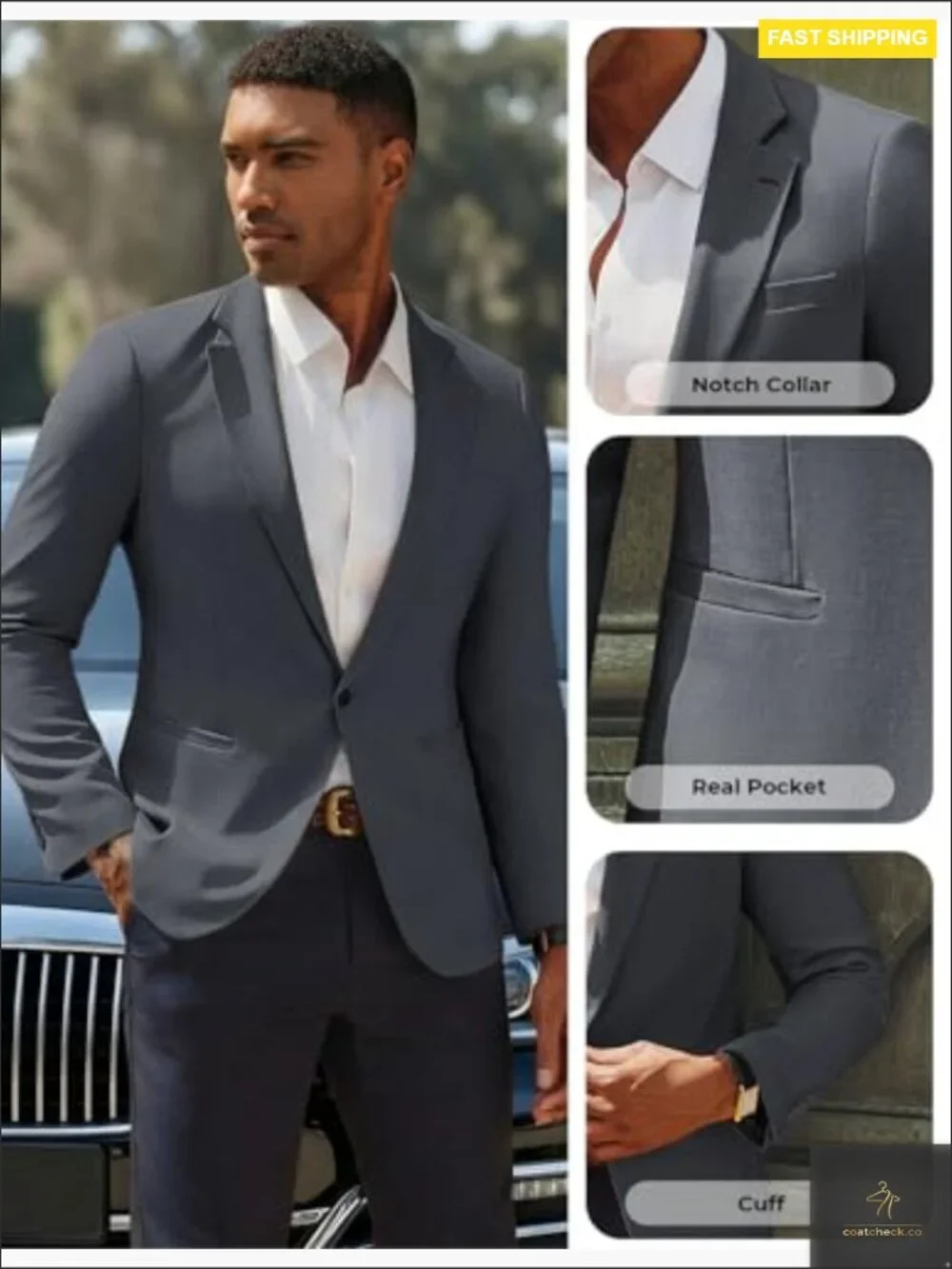Classic Notch Lapel Sport Coat Lightweight Blazer One Button Casual Elegant